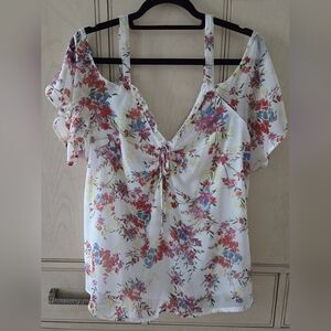NWT Maurices Floral Off-Shoulder Sheer Women's Top